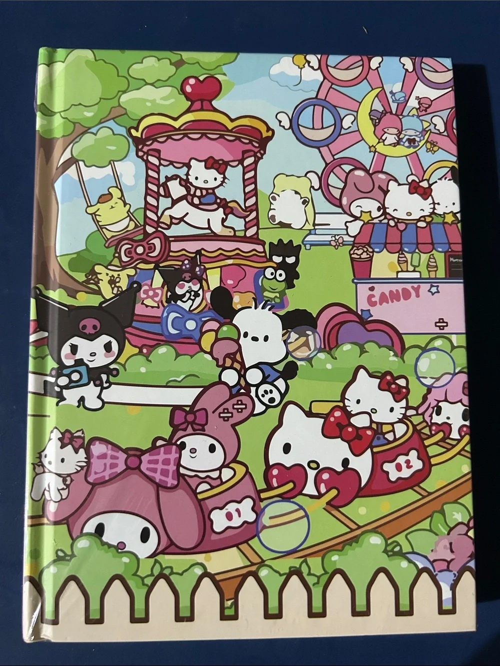 Sanrio Pastel Carnival Hardcover Notebook - Green Pink Blue